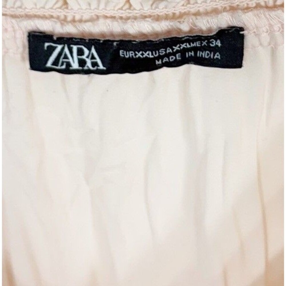 ZARA XXL Peach Maxi Pleated Voluminious Dress With Matching Slip - Picture 6 of 12